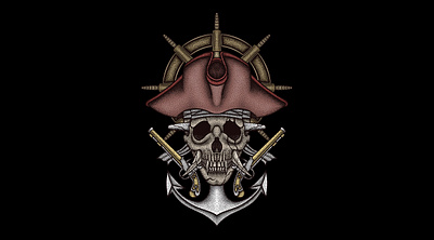 Dead Pirate (For Sale) artwork darkart dotwork drawing illustration macabre skull