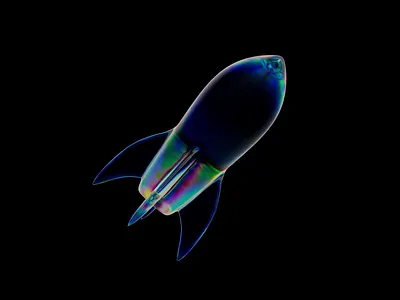 Rocket 3d animation 3d render animation brand strategy branding cinema 4d design glass graphic design illustration landing page motion design motion graphic product design rocket ui ux ux stratgy web design website