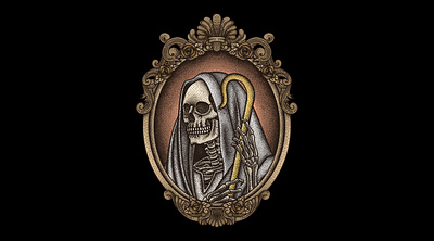The False Messiah (For Sale) artwork darkart dotwork drawing god horror horror art illustration jesus lowbrow macabre occult pointillism skeleton skull skulls stippling