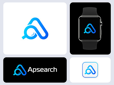 Apsearch - logo design, monogram, lettermark, logo a app logo application brand identity branding business logo icon job finder job search logo logo design logodesigner magnifying glass minimal logo modern logo search search engine software logo symbol tech