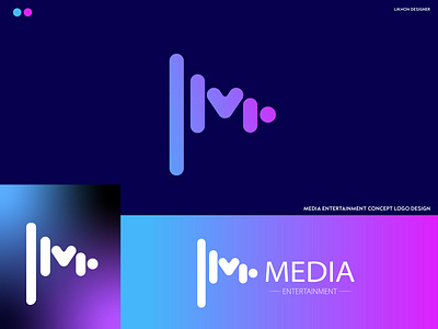 LETTER M, MEDIA ENTERTAINMENT CONCEPT - LOGO DESIGN best logo brand identity branding creative design illustration logo logo design media logo modern logo play logo vect plus