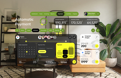 Finance Management Dashboard : Vision Pro UI animation dashboard logo motion graphics product ui vision pro