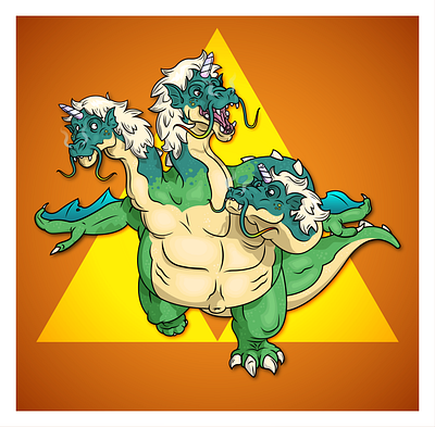 Gleeok character design color creature dragon illustration legend of zelda monster nintendo vector zelda