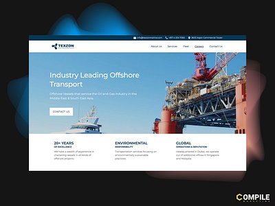 Texzon Marine figma marine offshore oil and gas ship vessel web design web development webflow
