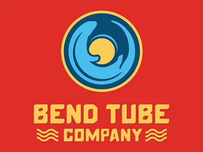 Logo For Sale - Tubing Company badge branding design float graphic design logo otter river tube vector