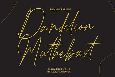 Dandelion Muthebast Signature Script Font animation branding font fonts graphic design illustration logo maulana creative modern font nostalgic script script font