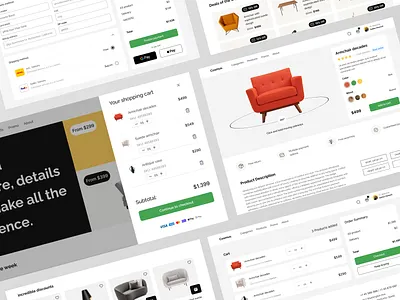 E-commerce custom furniture e commerce furniture mobile ui ux web web design