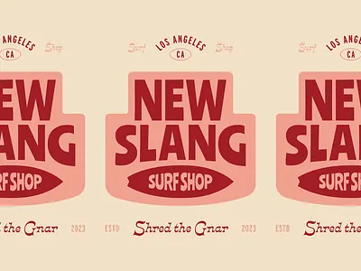 New Slang Surf Shop branding design graphic design icon illustration logo skateboarding surf surfing vector vintage