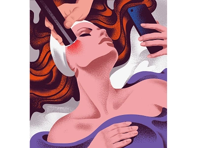 Illustration for Vanity Fair beauty celebrity creature face graphic design hair illustration lo fi magazine ny phone skin vintage