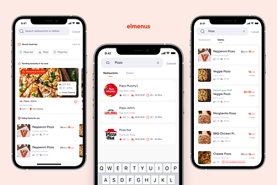 elmenus - search experience app delivery food design food product design search ui uiux ux