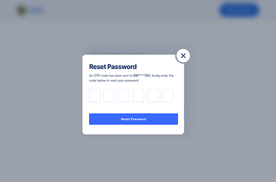 Modal design figma modal otp overlay password reset reset password ui ux web website