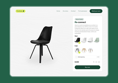 Furnitura – Re-connect sustainable chair app branding configurator design typography ui ux