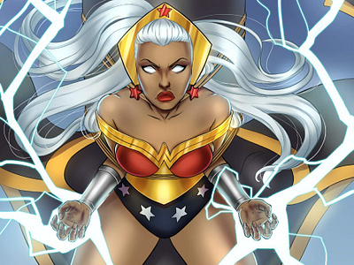 Ororo from Amalgam - Fan Art characterart comicart designticks digitalartwork graphic design illustration ororoartwork