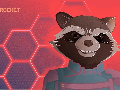 Illustrations of Guardians of the Galaxy: Rocket Raccoon 2d adobe illustrator adobe photoshop art artist artwork character character design digital art digital artist digital illustration digital painting drawing graphic design guardians of the galaxy illustration marvel studios movie movie poster raccoon