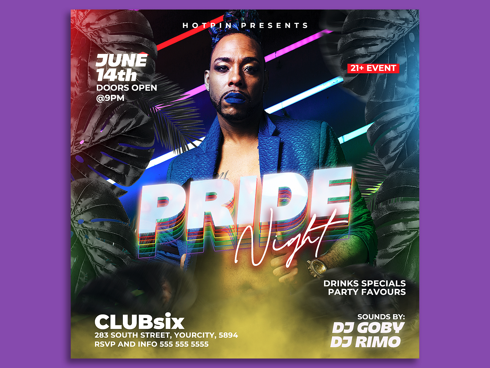 Pride Night Party Flyer  Party flyer, Flyer, Party night