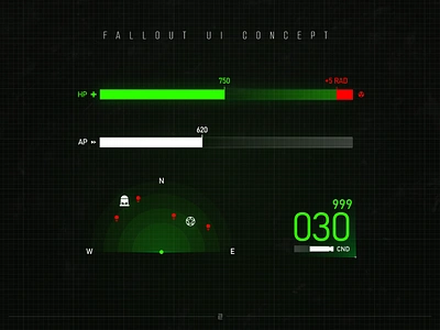 Fallout UI Concept dark fallout game gaming interface ui