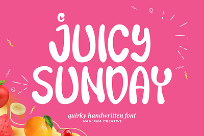 Juicy Sunday Quirky Handwritten Font animation branding font fonts graphic design logo nostalgic