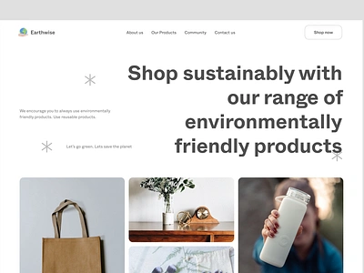 Earthwise_ An eco-friendly landing page eco friendly ecommerce environment landing page recycle reusable products ui website