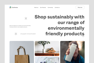 Earthwise_ An eco-friendly landing page eco friendly ecommerce environment landing page recycle reusable products ui website
