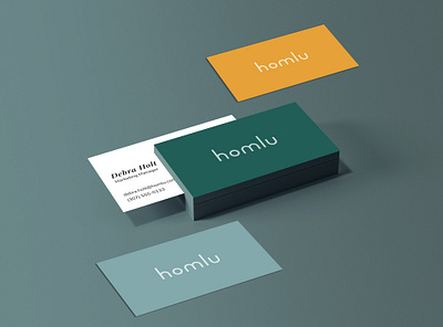 business card for homlu branding graphic design logo typography