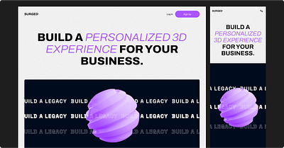Surged - 3D Website 3d creative direction design ui visual visual design web design