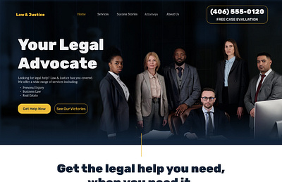 Law & Justice - Law Firm Landing Page landing page responsivedesign ui ui design uidesign web design webdevelopment