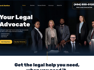 Law & Justice - Law Firm Landing Page landing page responsivedesign ui ui design uidesign web design webdevelopment