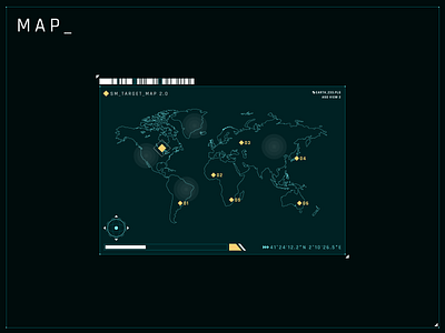 Futuristic UI Elements - Map app application ui dark design futuristic game interface map ui