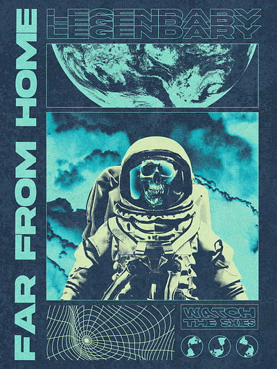 Astronaut Poster Design astronaut brutalist design graphic design photoshop poster poster design skull y2k