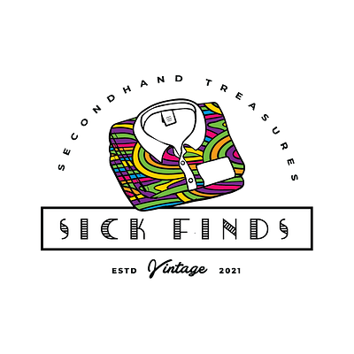 Sick Finds brand brand identity brandings graphic design logo logo design logo designer logos mark secondhand treasures sick finds vintage vintage clothing vintage finds vintage logo