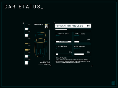 Futuristic UI Elements - Car Status app application ui dark design futuristic game interface ui