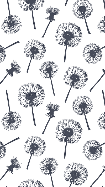 Dandelions branding design floral flower illustration pattern design seamless pattern ui vintage