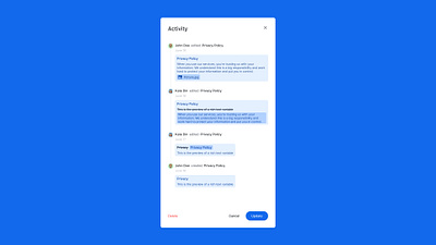Activity feed 🧼 activity feed app design design system feed history notifications product design saas side bar side panel sidebar sidepanel ui