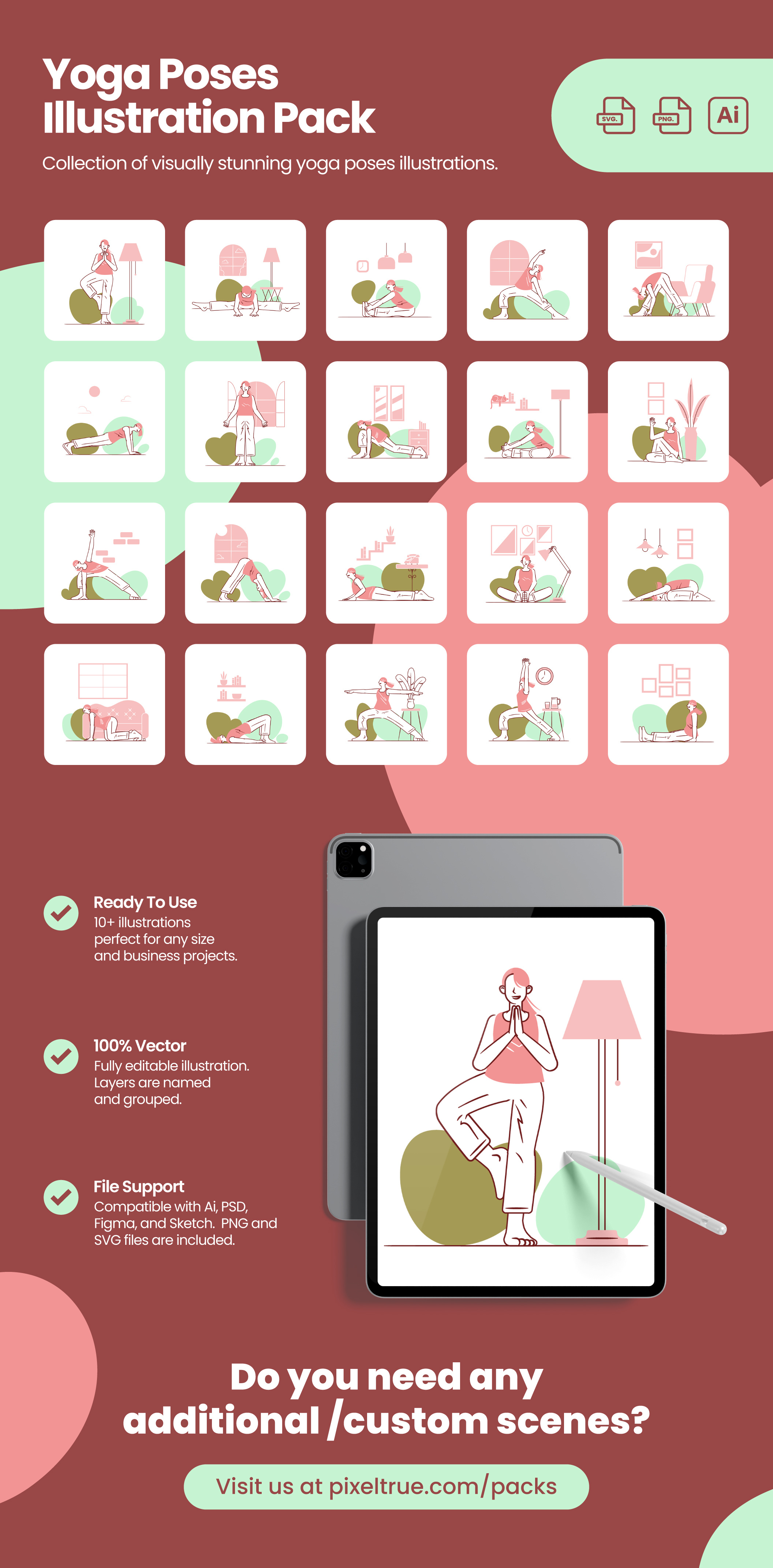 Yoga Poses Illustration Pack character design graphic design graphics illustration vector vector illustration