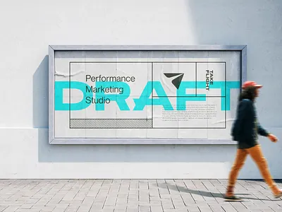 Draft Marketing badge branding design icon logo logotype mark marketing thicklines vector