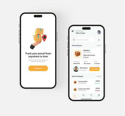 Parcel Tracking Application app appdesign clean design interface mobile app mobileappdesign product design trackingapp ui uiux uiux design uiuxdesign ux