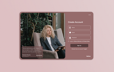 Helios — Sign Up Form branding design figma sign up sign up form ui user experience ux web design