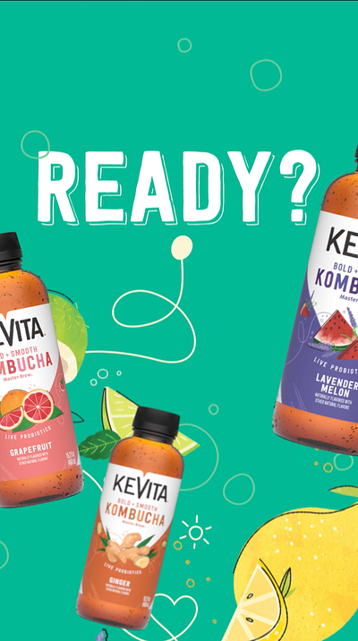 Kevita | Kombucha Announcement Video after effects animation announcement video drink kombucha mograph motion motion graphics sugar video