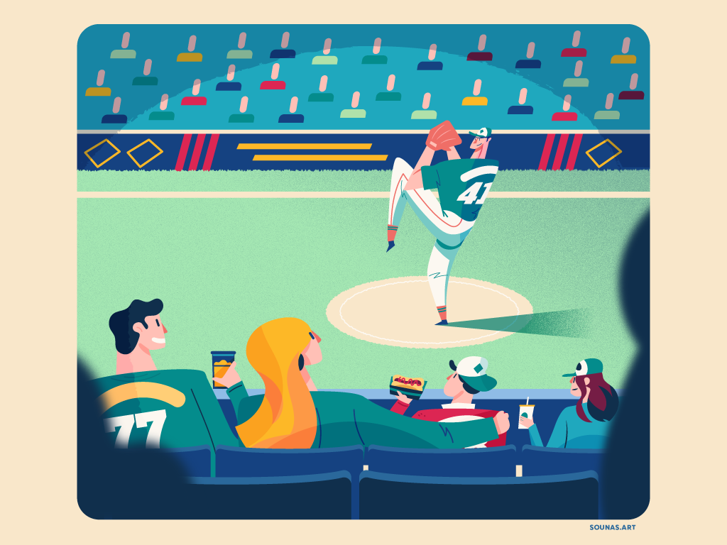 :::Baseball Player::: baseball baseball player crowd illustration mlb ballparks pitch stadium vector art