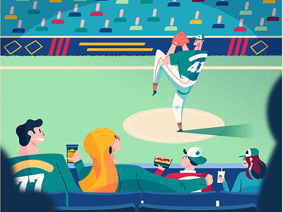 :::Baseball Player::: baseball baseball player crowd illustration mlb ballparks pitch stadium vector art