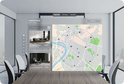 Realys ⏤ Real Estate Spatial UI Concept 🍎 app apple blur dashboard design minimal real estate spatial spatial ui ui ux virtual reality vision pro vr