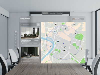 Realys ⏤ Real Estate Spatial UI Concept 🍎 app apple blur dashboard design minimal real estate spatial spatial ui ui ux virtual reality vision pro vr