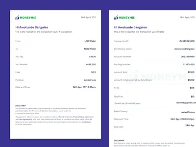 Transaction receipt branding clean crypto design finance flat graphic design icon illustration minimal receipt simple transaction ui uidesign uiux ux vector