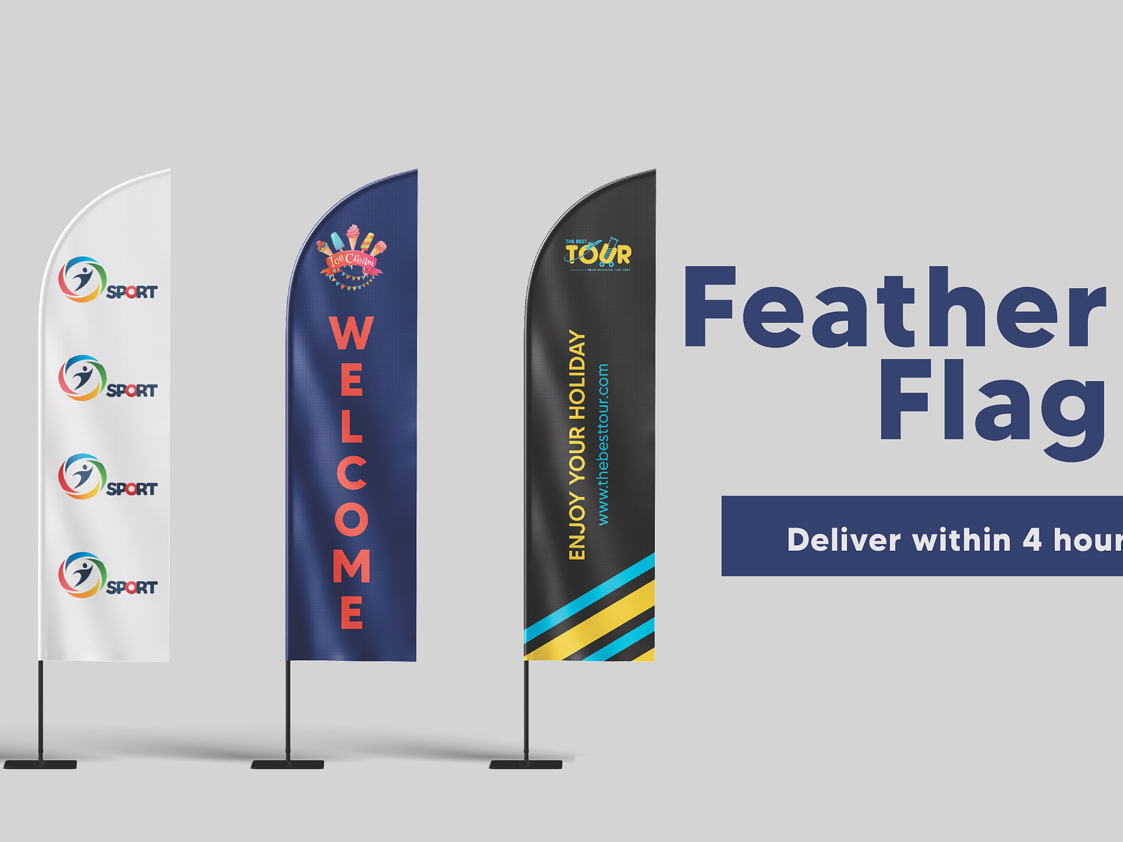 Promotional Feather flag, outside flag design by Maria Sarfraz on Dribbble