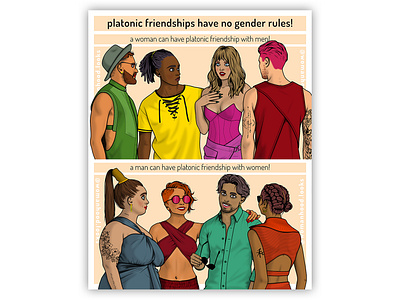 Platonic Friendship! activism clothes empowerment fashion fashion illustration feminism illustration