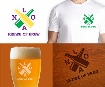 NOLA Krewe of Brew appareldesign branding design graphic design logo nola vector
