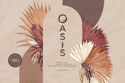 OASIS Gouache shapes & dried leaves app branding design graphic design illustration logo typography ui ux vector