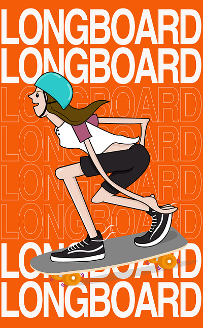 Longboard digitalart illustration illustrator longboard sport vector