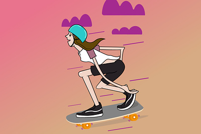 Longboard digitalart illustration illustrator longboard sport vector