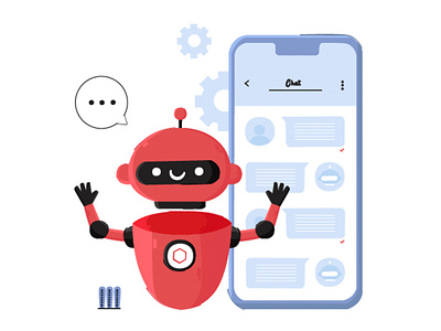 Chat Robot Concept Illustration android artificial chat cyborg future illustration intelligence mech robot technology toy vector